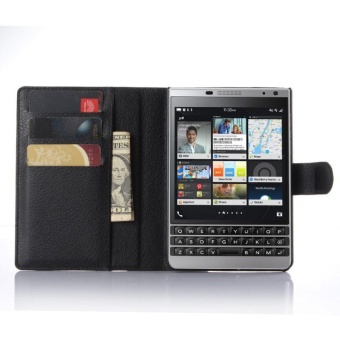 Flip Leather Case Built In Card Slot For Blackberry Passport SilverEdition Black - Intl June 2018 - 5 Flip Leather Case Built In Card Slot For Blackberry Passport SilverEdition Black - intl - 5