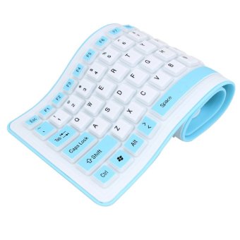 Foldable Silicone Keyboard USB Wired Soft Waterproof Keyboard ForLaptop Notebook Blue June 2018 - 3 Foldable Silicone Keyboard USB Wired Soft Waterproof Keyboard forLaptop Notebook Blue - 3