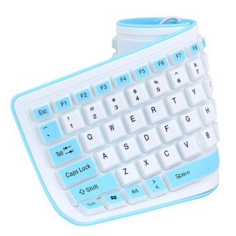 Foldable Silicone Keyboard USB Wired Soft Waterproof Keyboard ForLaptop Notebook Blue June 2018 - 2 Foldable Silicone Keyboard USB Wired Soft Waterproof Keyboard forLaptop Notebook Blue - 2