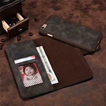 For Apple IPhone 6 Plus / 6s Plus 2in1 Stand Support + Card Slot Magnetic Buckle Vintage Cow Leather Split Cover Phone Wallet Case - Intl June 2018 - 5 for Apple iPhone 6 Plus / 6s Plus 2in1 Stand Support + Card Slot Magnetic Buckle Vintage Cow Leather Split Cover Phone Wallet Case - intl - 5