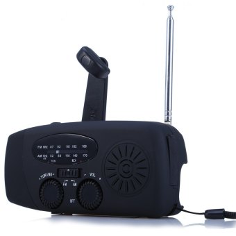 Handcrank Solar Radio AM / FM 3 LED Flashlight Phone Charge (Black)- Intl June 2018 - 2 Handcrank Solar Radio AM / FM 3 LED Flashlight Phone Charge (Black)- Intl - 2