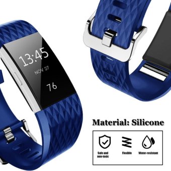 Hanlesi Fitbit Charge 2 Band, Diamond Pattern Soft TPU Durable Adjustable Replacement Sport Strap Band For Fitbit Charge 2 Smart Watch Heart Rate Fitness Wristband - Intl April 2018 - 2 Hanlesi Fitbit Charge 2 Band, Diamond Pattern Soft TPU Durable Adjustable Replacement Sport Strap Band for Fitbit Charge 2 Smart watch Heart Rate Fitness Wristband - intl - 2