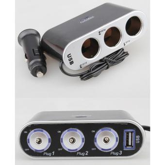 High Quality Car Cigar Lighter USB 3 Way Car Cigarette LighterSocket Splitter DC 12V + LED Light Switch - Intl April 2018 - 3 High Quality Car Cigar Lighter USB 3 Way Car Cigarette LighterSocket Splitter DC 12V + LED Light Switch - intl - 3