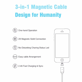 Magnetic Clip-on USB Fast Charging And High Speed Data Transferis Braided Cable 3-in-1 Magnetic LightingMicro USBType-C Mini Metal Connector(1 Magnetic Charging Data Cable, 1 Lighting Connector, 1 Micro USB Connector And 1 Type-C Connector) - Intl June 2018 - 4 Magnetic clip-on USB Fast Charging and High Speed data transferis Braided Cable 3-in-1 Magnetic LightingMicro USBType-C Mini Metal connector(1 Magnetic Charging data Cable, 1 Lighting connector, 1 Micro USB connector and 1 Type-C connector) - intl - 4