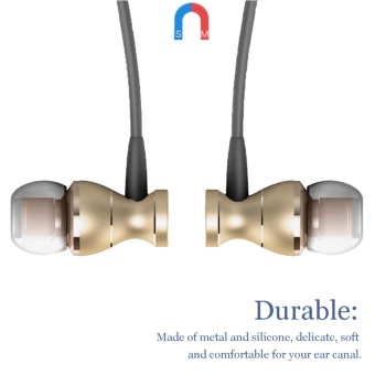 Magnetism Wired Earbuds Bass Stereo In-ear Headphone Earphone Sports Sweatproof Headset With Microphone For IPhone 6 5 Samsung Galaxy Tab Golden - Intl June 2018 - 3 Magnetism Wired Earbuds Bass Stereo In-ear Headphone Earphone Sports Sweatproof Headset with Microphone for iPhone 6 5 Samsung Galaxy Tab Golden - intl - 3