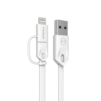 Mcdodo 2 In 1 Lightning/Micro USB To USB AM Cable 1 Meter MCA-0480/WH-1.0 (White) June 2018 - 4 Mcdodo 2 in 1 Lightning/Micro USB to USB AM Cable 1 meter MCA-0480/WH-1.0 (White) - 4