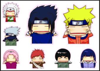 Naruto ninja A4/z150 waterproof travel box stickers guitar notebook adhesive paper