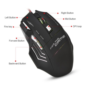 Optical Professional Ergonomic Wired Gaming Mouse with 7 Buttons 7Color