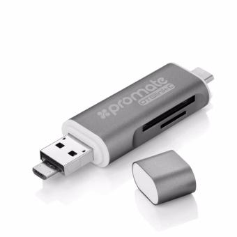 Promate OTGLink-C 3-in-1 USB Type-C OTG Card Reader For Smartphone,Tablets & Computers (Grey) June 2018 - 2 Promate OTGLink-C 3-in-1 USB Type-C OTG Card Reader for Smartphone,Tablets & Computers (Grey) - 2