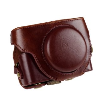 PU Protective Leather Camera Case Bag Pouch For Sony RX100III With Strap Coffee June 2018 - 2 PU Protective Leather Camera Case Bag Pouch for Sony RX100III with Strap Coffee - 2