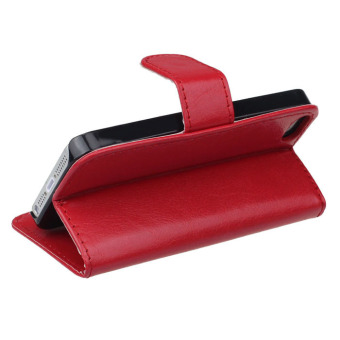 Retro Leather Wallet Flip Cover Case For Apple IPhone SE/5S/5 (Red) June 2018 - 2 Retro Leather Wallet Flip Cover Case For Apple iPhone SE/5S/5 (Red) - 2