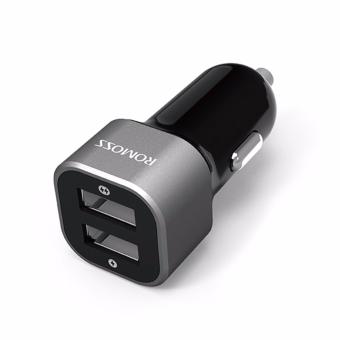 ROMOSS AM12 Rocket Power Electroplating Contactor Fast ChargingDual USB Intelligent Car Charger Phone Charger (Black) June 2018 - 2 ROMOSS AM12 Rocket Power Electroplating Contactor Fast ChargingDual USB Intelligent Car Charger phone charger (Black) - 2