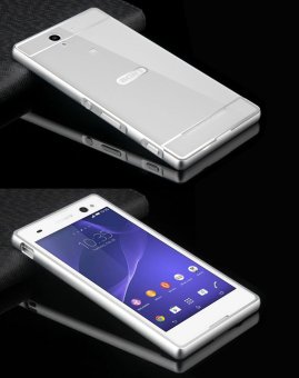RUILEAN Luxury Metal Aluminum Bumper Frame And Acrylic PC Hard BackPanel Case For Sony Xperia C3 (Silver) April 2018 - 2 RUILEAN Luxury Metal Aluminum Bumper Frame and Acrylic PC Hard BackPanel Case for Sony Xperia C3 (Silver) - 2