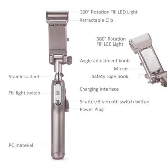 Selfie Stick,Bluetooth Selfie Stick With 360 Degree Led Fill Light And Mirror, For IPhones, Samsung Galaxy S7 Edge/s4 Android System Phones - Intl April 2018 - 2 Selfie Stick,Bluetooth Selfie Stick with 360 Degree Led Fill Light and Mirror, for iPhones, Samsung Galaxy s7 edge/s4 Android System Phones - intl - 2
