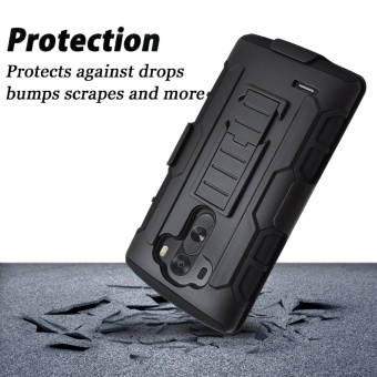 Shockproof Heavy Duty Protection Hybrid Full Body Rugged Case Rubber Dual Layer Holster Cover For LG G3 With Kickstand - Intl July 2018 - 4 Shockproof Heavy Duty Protection Hybrid Full Body Rugged Case Rubber Dual Layer Holster Cover for LG G3 with Kickstand - intl - 4