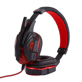 Stereo Gaming Headphone With Mic Wired Headsets With LED LightNoise Cancelling Headphone (Red) - Intl June 2018 - 4 Stereo Gaming Headphone with Mic Wired Headsets with LED LightNoise Cancelling Headphone (Red) - intl - 4