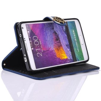 Stripes Anchor Rudder Wallet Case Cover For Samsung Galaxy Note 4Blue - Intl April 2018 - 4 Stripes Anchor Rudder Wallet Case Cover For Samsung Galaxy Note 4Blue - intl - 4