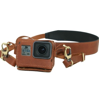 TELESIN Leather Camera Case Bag With Neck Strap For GoPro Hero 5 -intl April 2018 - 2 TELESIN Leather Camera Case Bag with Neck Strap for GoPro Hero 5 -intl - 2