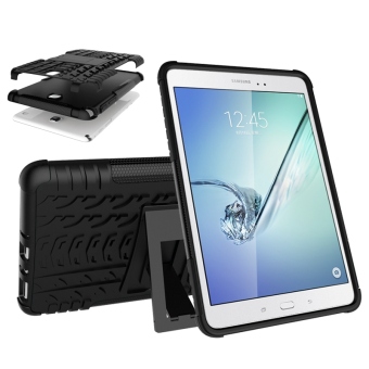 TPU Dual Layer Grip Cover With Kickstand For Samsung Galaxy Tab A 8.0 Inch Tablet SM-T350 (Black) July 2018 - 2 TPU Dual Layer Grip Cover with Kickstand for Samsung Galaxy Tab A 8.0 Inch Tablet SM-T350 (Black) - 2