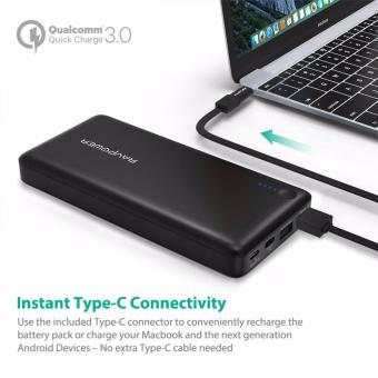 Type-C/USB-C Input & Output RAVPower RP-PB43-BLACK 20100mAhPortable Charger QC 3.0 Qualcomm Quick Charge 3.0 Power BankExternal Battery Pack For Macbook, Nexus 6, IPhone And More June 2018 - 3 Type-C/USB-C Input & Output RAVPower RP-PB43-BLACK 20100mAhPortable Charger QC 3.0 Qualcomm Quick Charge 3.0 Power BankExternal Battery Pack for Macbook, Nexus 6, iPhone and More - 3
