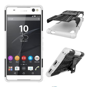 Tyre Pattern Kickstand PC + TPU Hybrid Phone Case For Sony XperiaXA Ultra - White - Intl June 2018 - 2 Tyre Pattern Kickstand PC + TPU Hybrid Phone Case for Sony XperiaXA Ultra - White - intl - 2