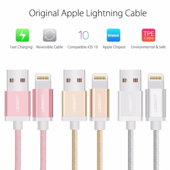 UGREEN Metal Alloy Original USB Lightning Cable USB Charger CordNylon Bradied Design For IPhone 4 5 6 7 IPad - Rose Gold,2M - Intl April 2018 - 3 UGREEN Metal Alloy Original USB Lightning Cable USB Charger CordNylon Bradied Design for iPhone 4 5 6 7 iPad - Rose Gold,2M - intl - 3