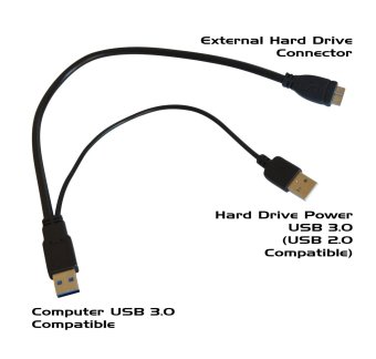 USB 3.0 Y Cable Micro For Samsung M3, WD Elements, ToshibaHDTB310EK3AA External Hard Drive - Intl May 2018 - 4 USB 3.0 Y Cable Micro for Samsung M3, WD Elements, ToshibaHDTB310EK3AA External Hard Drive - intl - 4