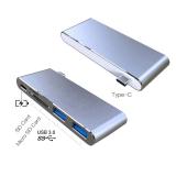 USB-C Hub Multiport Type-C HUB Adapter Converter With 2 USB 3.0 Ports Type C Charging Port SD/TF Card Reader For MacBook ( SILVER ) August 2018 - 2 USB-C Hub Multiport Type-C HUB Adapter Converter with 2 USB 3.0 Ports Type C Charging Port SD/TF Card Reader for MacBook ( SILVER ) - 2
