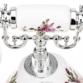 WiseBuy Retro Antique Style Resin Desk Telephone Phone PrintSilver+White Home Decor April 2018 - 2 WiseBuy Retro Antique Style Resin Desk Telephone Phone PrintSilver+White Home Decor - 2
