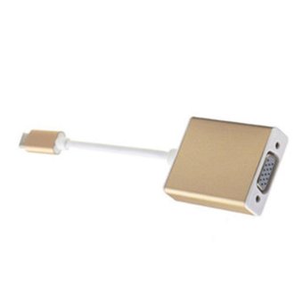 Xupei KOBWA USB 3.1 Type C To VGA Converter Adapter Cable 1080PHDTV Supported With Alloy Aluminum Case For New Macbook 12 Inch,Chromebook Pixel And Thinkpad Dell.(Gold) - Intl June 2018 - 4 xupei KOBWA USB 3.1 Type C To VGA Converter Adapter Cable 1080PHDTV Supported With Alloy Aluminum Case For New Macbook 12 Inch,Chromebook Pixel and Thinkpad Dell.(Gold) - intl - 4