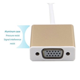 Xupei KOBWA USB 3.1 Type C To VGA Converter Adapter Cable 1080PHDTV Supported With Alloy Aluminum Case For New Macbook 12 Inch,Chromebook Pixel And Thinkpad Dell.(Gold) - Intl June 2018 - 3 xupei KOBWA USB 3.1 Type C To VGA Converter Adapter Cable 1080PHDTV Supported With Alloy Aluminum Case For New Macbook 12 Inch,Chromebook Pixel and Thinkpad Dell.(Gold) - intl - 3