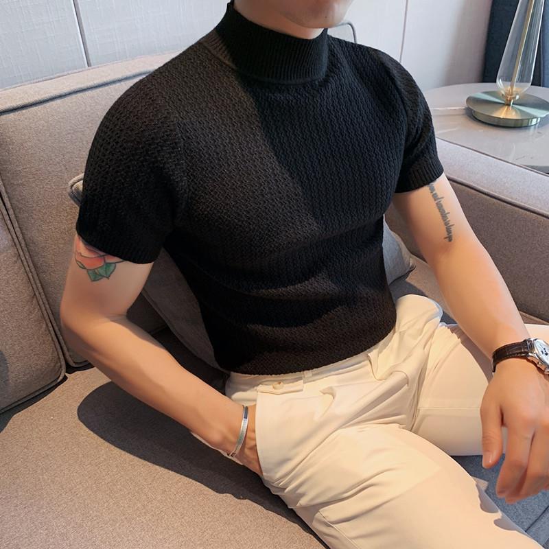 white mock neck top mens