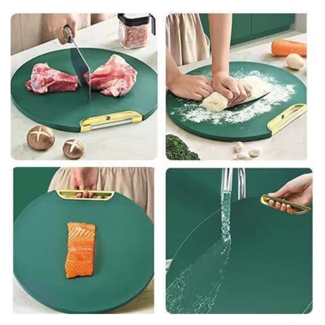 Chopping Board Food Grade Double-sided Vertical Cutting Board Antibacterial  Mildew Proof Round Board For Cutting