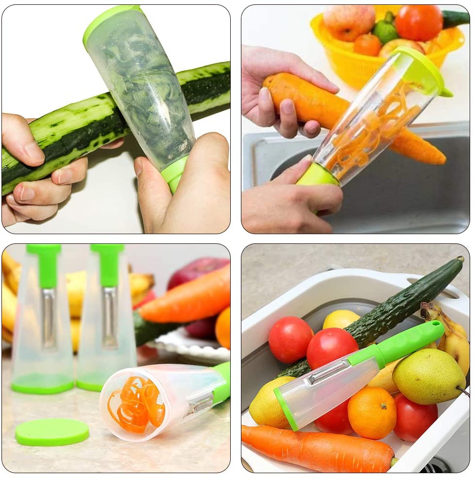 Storage Peeler, Peeler With Trash Can, No Mess Peeler, Vegetable Peeler  With Container, Hand Julienne Peeler For Fruits And Vegetables, Peeler With  Storage Box