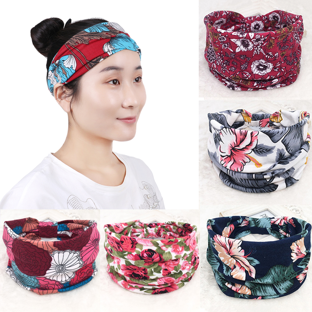 F8C503Y 30 colours Ladies Hair Accessory Bandana Turban Hair Band Head Wrap Wide Hairband Stretch Elastic Headband