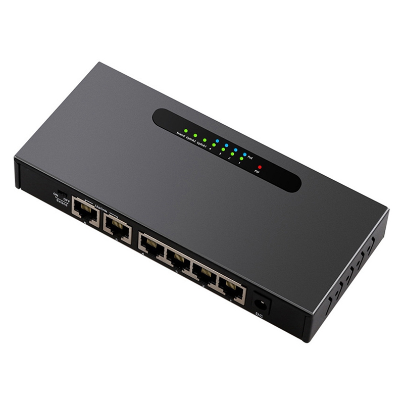 Ethernet Splitter 6 Port 10 100Mbps PoE Network Switch Shielded Port with