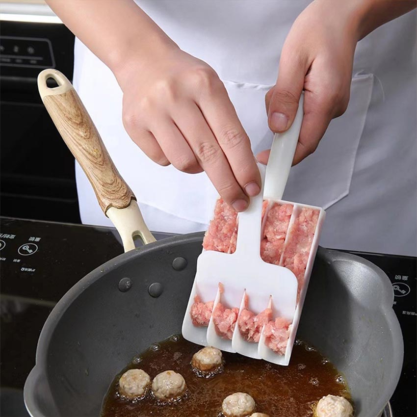 New Kitchen Gadgets Cooking Sausage Maker Plastic Meatball Machine Set  Fried Fish Mouth Meat Making Ball Mold Spoon