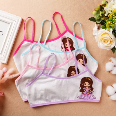 Teenage Teens 4pcs/bag Girls Tank Tops Vest Rabbit Puberty Clothing Underwear Training Bras Young Girl Bra (1)