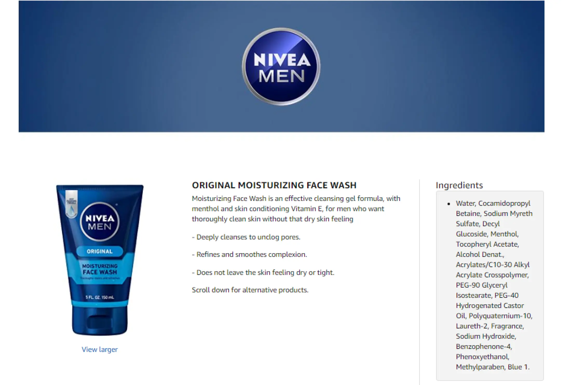 nivea maximum hydration face wash
