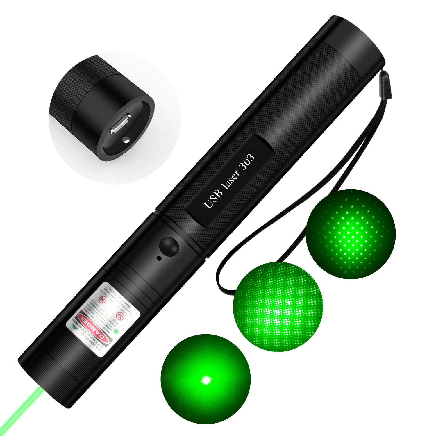 USB di động laser xanh lá màu đỏ tím đèn la