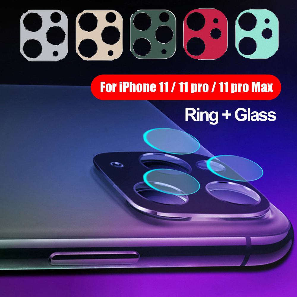 LONGB 3D Bumper Frame Cover Metal Protective Ring Camera Lens Protector Case Tempered Glass Film
