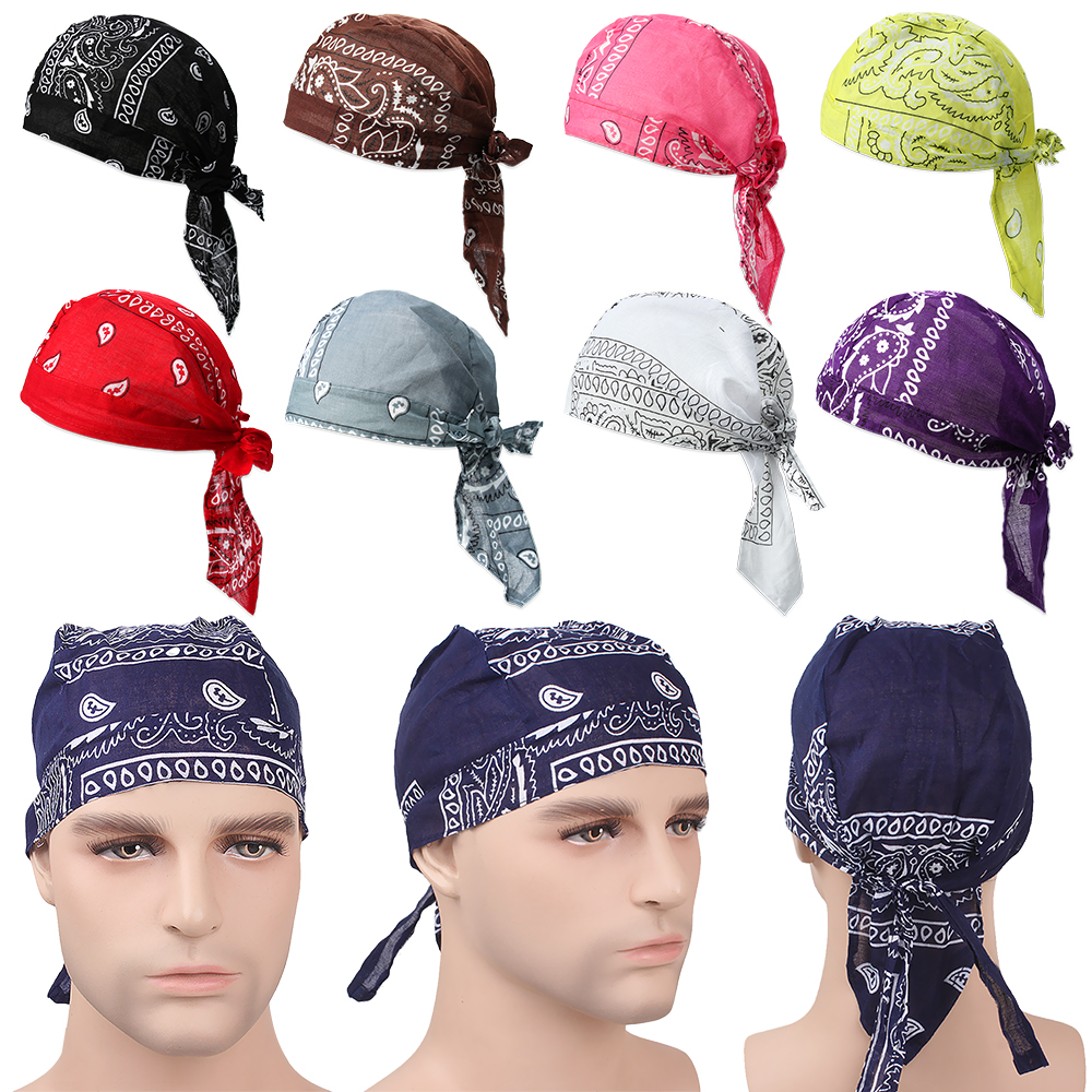 PING3693 Adjustable Elastic Cotton Quick Dry Pirate Hat Headscarf Bandana MuslimTurban Hair Loss Cap