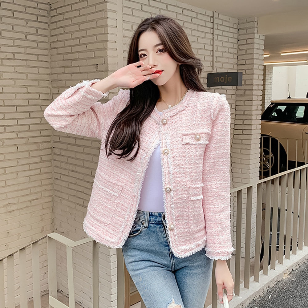 Girls pink tweed on sale jacket