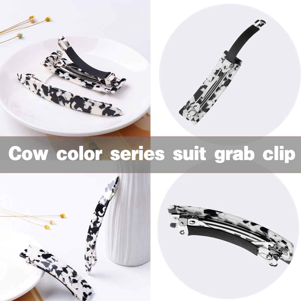 XYUR9C4FW Hair Accessories Geometric Large Acrylic Milk Cow Color Hair Clamps Hair Claw Clip Metal Hairpins