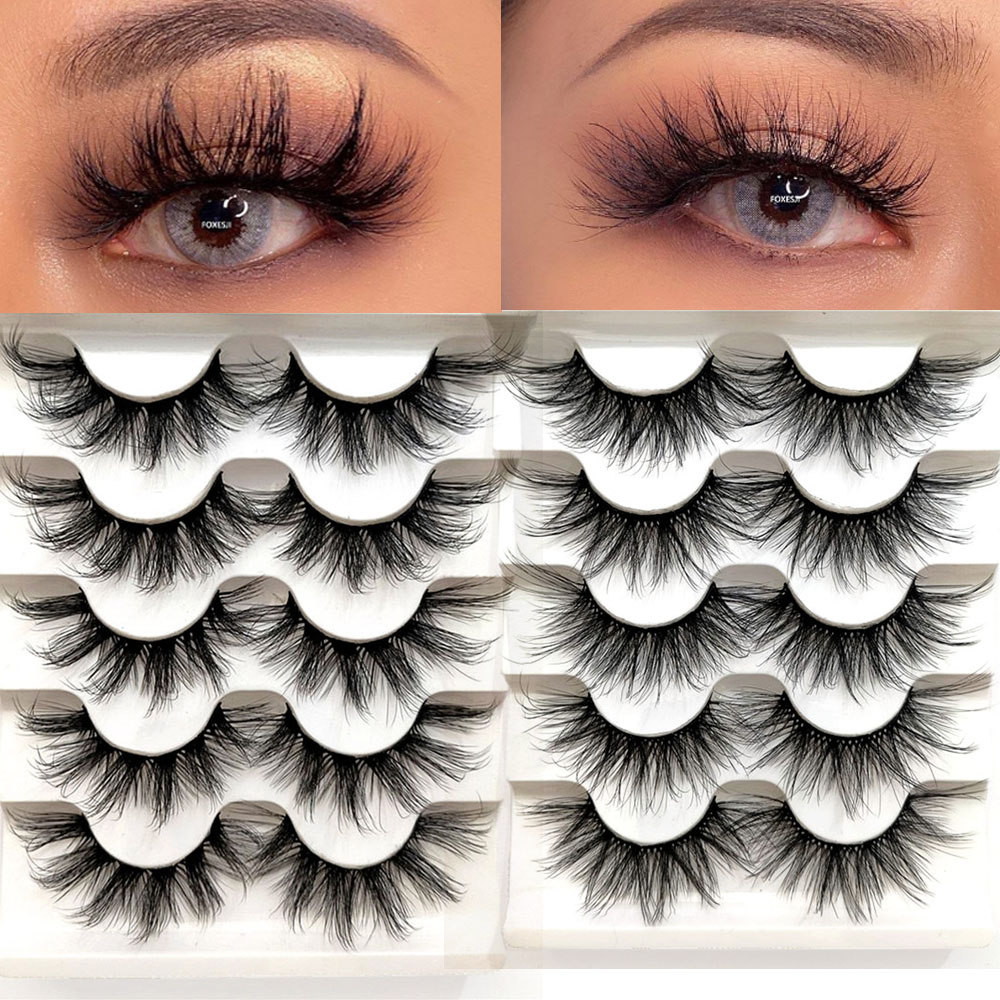 CYCLING TO WORKLS SKONHED 5 Pairs Reusable Mixed Styles Cruelty-free ThickLong Wispies 3D Faux Mink Eyelashes Eye Lashes Eyelashes Extension 3D Faux Mink False Eyelashes