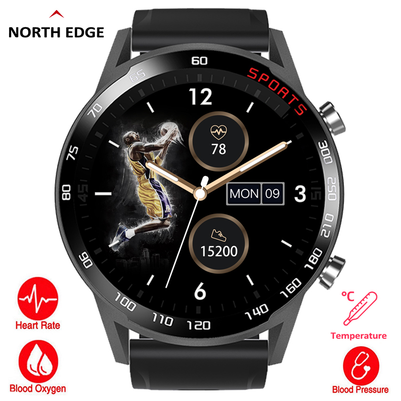 NORTH EDGE CITI-T23 Smartwatch Full Touch Screen Thermometer Accurate body  temperature Men Sport Smart Watch Bluetooth For IOS Android | Lazada PH
