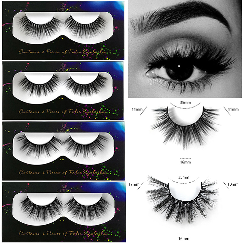 YISHA 1คู่3D ยาวผ้าไหมหนาปริมาณตัวต่อขนตาขนตาปลอม Faux Mink แต่งหน้า Fake Eye Lashes