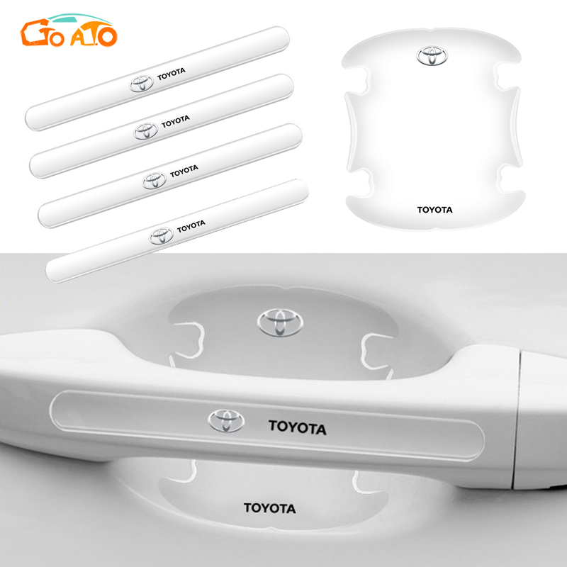 GTIOATO ติดมือจับประตูรถยนต์ โปร่งใส กันรอยขีดข่วนสีฟิล์มตอนเปิดสติกเกอร์ตกแต่งรถยนต์ ป้องกันรอย ติดรถ ที่จับ สำหรับ Toyota Vios Avanza Yaris Fortuner Corolla Cross Altis CHR Yaris ATIV Camry Innova Alphard Hiace Commuter Hilux ราคา 75 บาท*ส่งฟรี