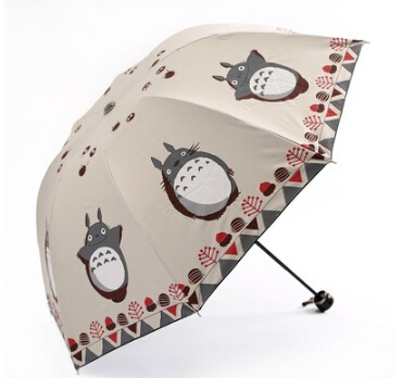 7สีสตูดิโอ Ghibli Totoro ร่มแบรนด์หญิงน่ารักร่มลายตลกสำหรับ Parasol ผู้หญิงอะนิเมะร่มพับได้ Rain
