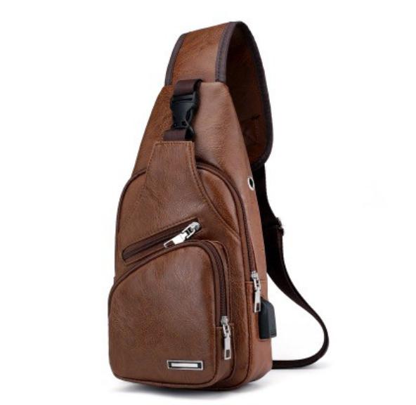 men's leather sling backpacks